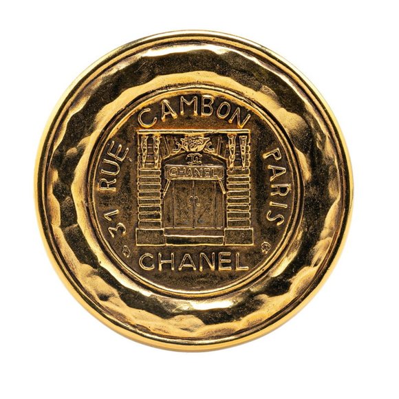 Chanel Cambon Gold Gold Plated brooch - Picture 1 of 4